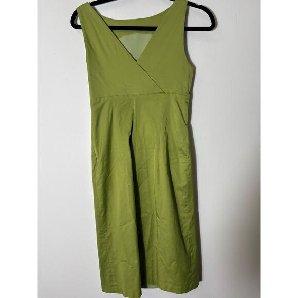 Devan Pea Green Sleeveless Midi Sheath Dress Sz 4 - Picture 2 of 2